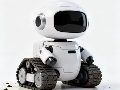 Cute Stylized Chibi Tread Robot 3d model Low-poly 3D model
