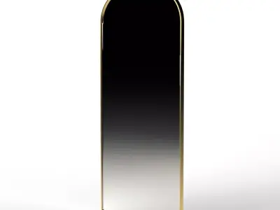 Streamline Wide Arch Floor Mirror Antique Brass Low-poly 3D model