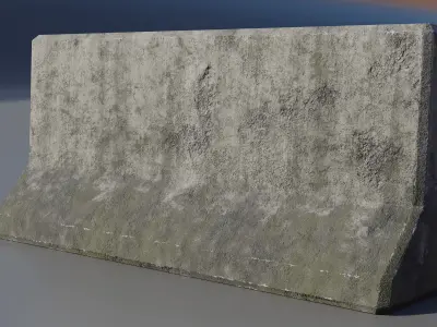 Set of Concrete barrier Low-poly 3D model