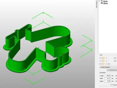 Acrobatic Aircraft Dough Fondant Cookie Cutter 3D print model