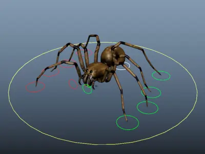 Spider Rig  Low-poly 3D model