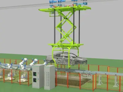 Car production line 3D model