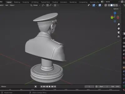 Chinese General Li Qiaoming Chess Piece 3D print model