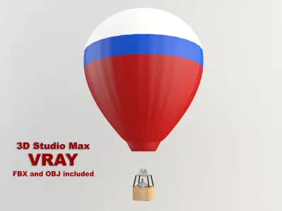 Hot Air Balloons  Low-poly 3D model