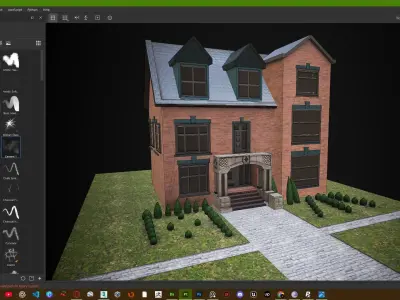 PBR Exterior House Model  Game ready Ready Low-poly 3D model