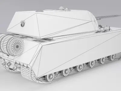 Maus Tank - Game-Ready - RIGGED - LOW-POLY - Low-poly 3D model
