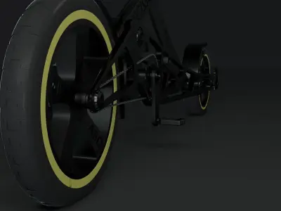 Scissors future bike concept  Low-poly 3D model