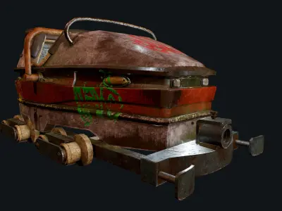 Abandoned Coaster Cart Low-poly 3D model