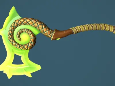 Snake axe Low-poly 3D model