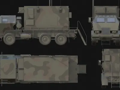 Military Command and Launch Control Vehicle Low-poly 3D model