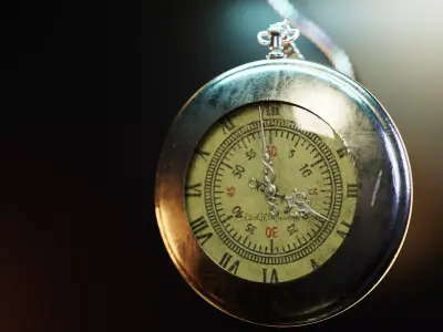 Game ready 3d model of pocket watch Low-poly 3D model