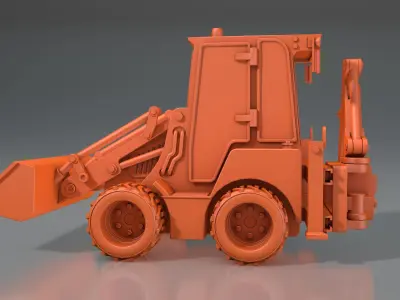 3d model of JCB wheeled mini tractor 3D print model