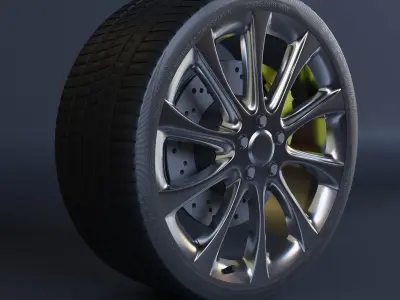 Luxury car wheel Free 3D model