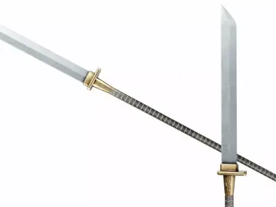 Spear Low-poly 3D model 4