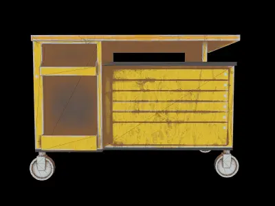 Old dust toolbox Low-poly 3D model