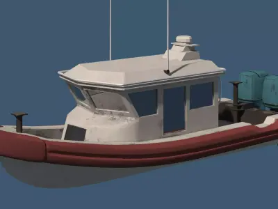 Tug Ship tugboat low poly Low-poly ap Low-poly 3D model