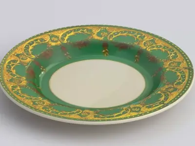 Antique and vintage plate v7 3D model