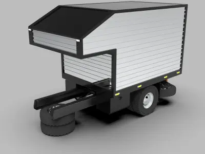 Aluminum Cargo Box Truck Low-poly 3D model