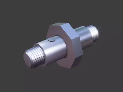 Thread Bearing Shaft Low-poly 3D model