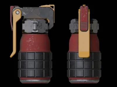 Sci-fi Frag Grenade PBR Low-poly 3D model