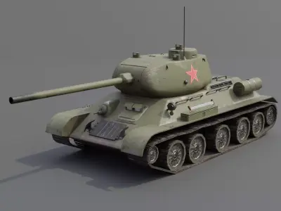 T34-85 Medium Tank  Low-poly 3D model