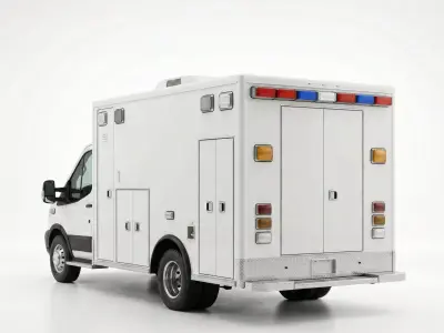 Modern Emergency Ambulance Low-poly 3D model