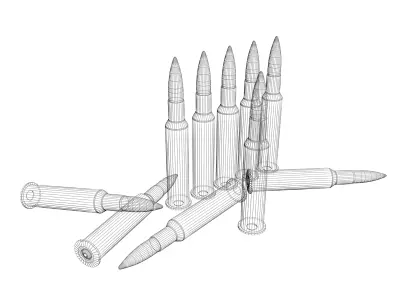 Live cartridge Low-poly 3D model