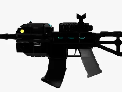 SciFi Rifle with Grenade Launcher 3D model