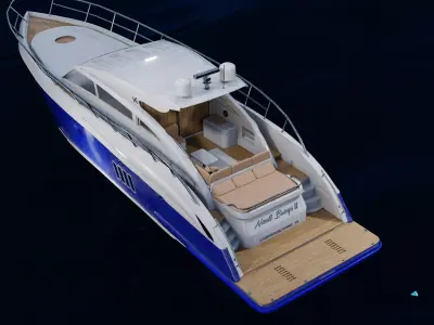 Luxury Yacht Boat 3D Model Realistic High Poly PBR 3D model