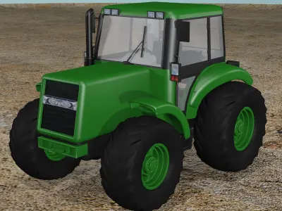 Tractor and Backhoe 3D model