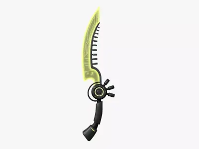 SciFi Dagger A05 Black Yellow - Sci Fi Weapon Design Low-poly 3D model