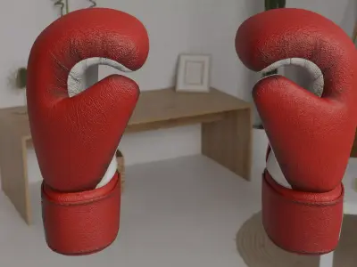 Low Poly Boxing Gloves Low-poly 3D model