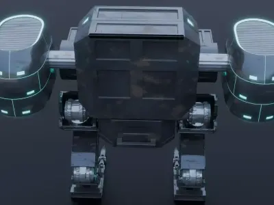 Game Ready Sci Fi Mech Robot Rigged PBR Low-poly 3D model