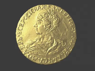Old coin Catherine 3D print model