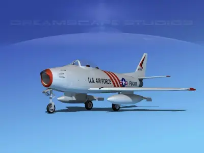 North American F-86 Sabre Jet V05 USAF 3D model