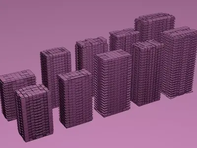 Sci-Fi Cyberpunk Building Low-poly 3D Model Low-poly 3D model