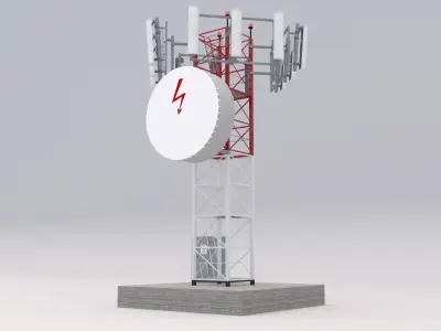 Antenna Tower Low-poly 3D model purchase