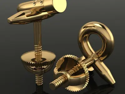 Nail Knot Stud Earring 3D print model