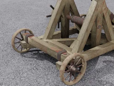 Catapult 3D model Low-poly 3D model