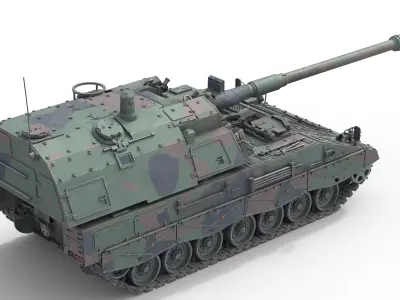 Panzerhaubitze 2000 Self Propelled Howitzer Low-poly 3D model