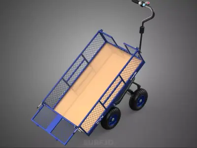 ELECTRIC MOTORIZED TIPPING TILTED TROLLEY WHEELBARROW CARRIER EV 3D model