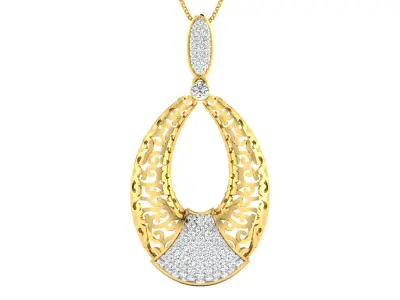 drop of water earring shape pendent 3D print model