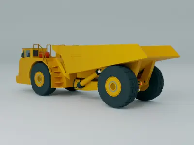 Underground Articulated Truck Heavy Vehicle Low-poly 3D model