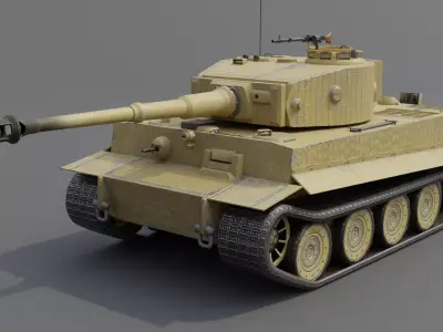 Tiger Ausf  E Heavy Tank Low-poly 3D model