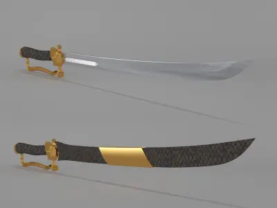 Sword gold and 3D model