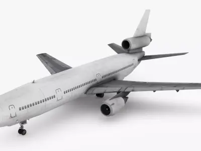 Douglas DC-10 Low-poly 3D model