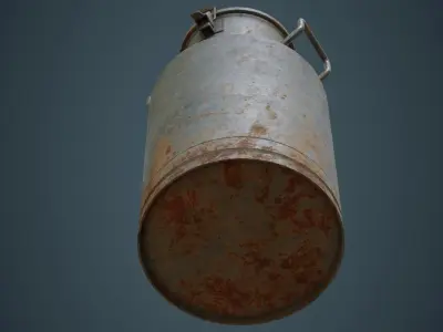 Milk Can 1B Low-poly 3D model