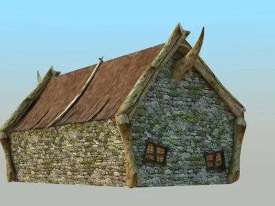Old tent house Low-poly 3D model