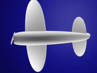 Plane 3D Model White Low-poly 3D model
