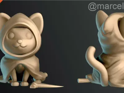Halloween Cat Reaper Free 3D print model